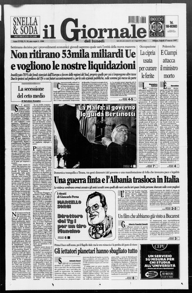 Il giornale del lunedi